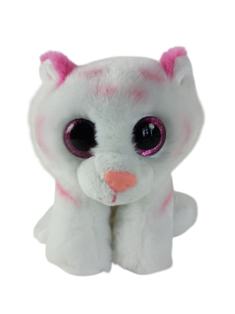 Ty Beanie baby White Tiger Tabor 2018 Sparkle Pink Eyes 6" Plush